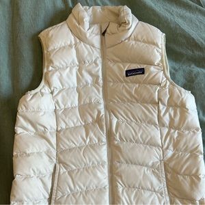 Patagonia White Down Vest - Girls Size Large
